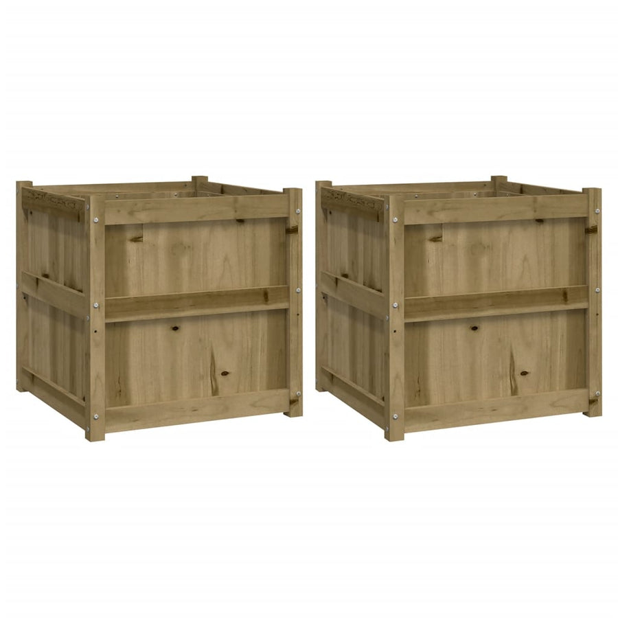 Plantenbakken Cm Geïmpregneerd Hout 2 Naturel geïmpregneerd