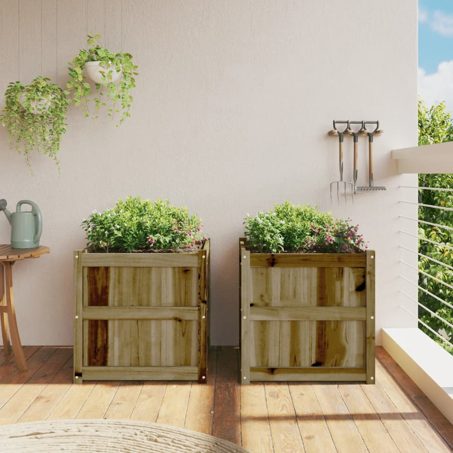 Plantenbakken Cm Geïmpregneerd Hout 2 Naturel geïmpregneerd