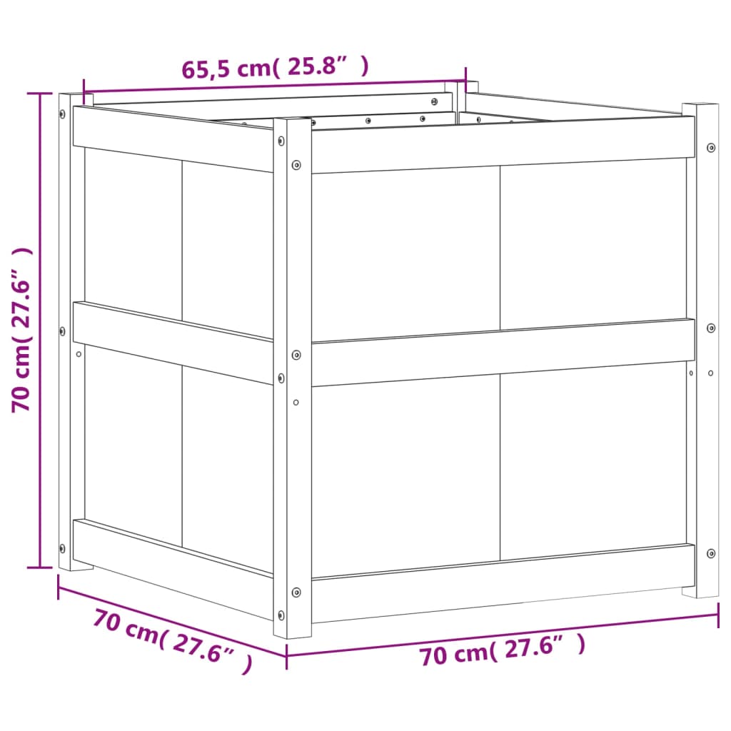 Plantenbak 70X70X70 Cm Massief Grenenhout Natuurlijk grenenhout