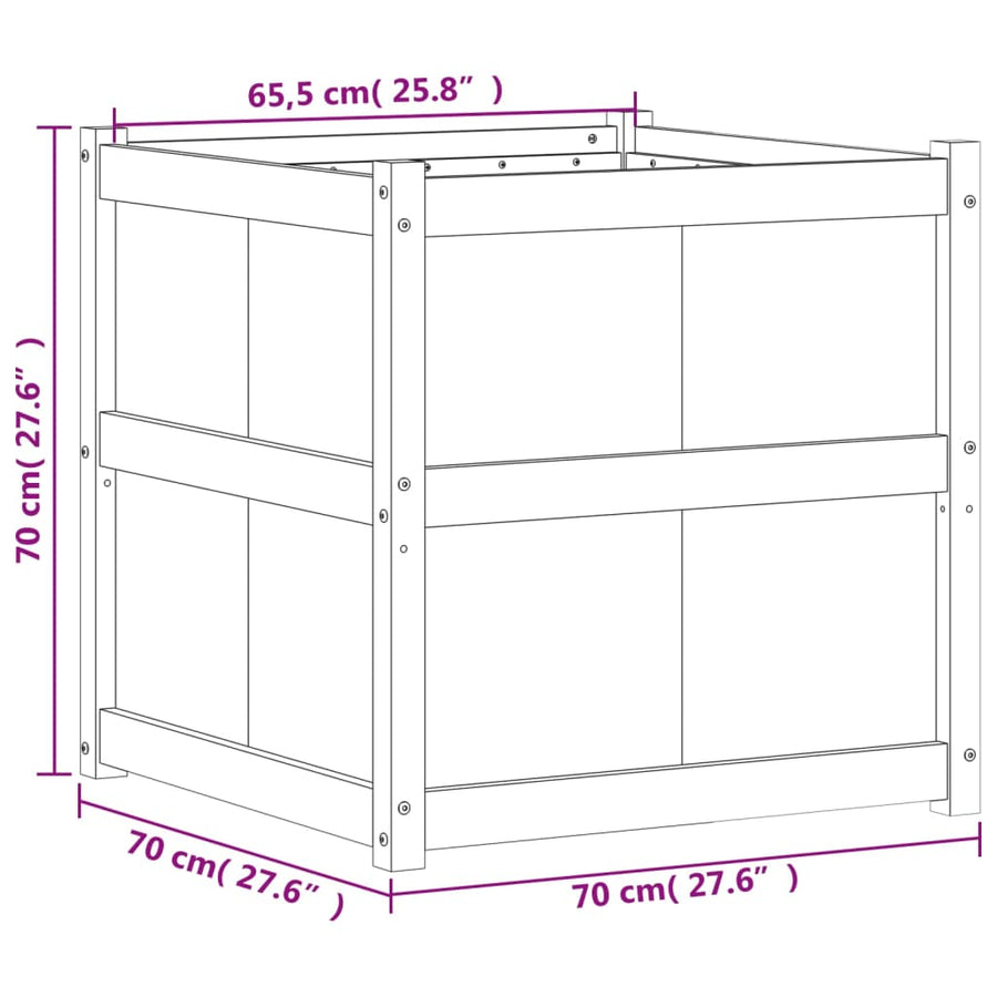 Plantenbak 70X70X70 Cm Massief Grenenhout Natuurlijk grenenhout