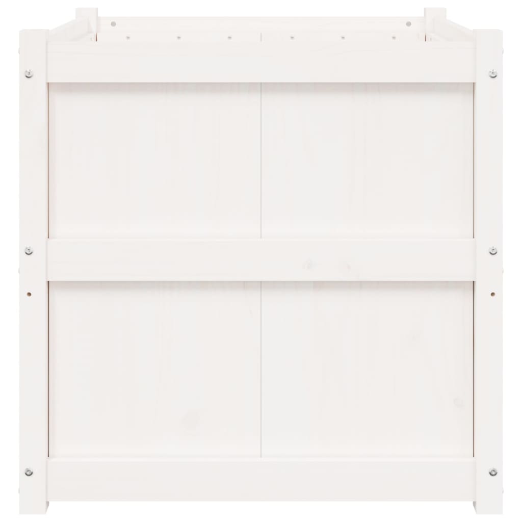 Plantenbak 70X70X70 Cm Massief Grenenhout Wit