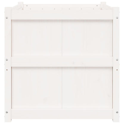 Plantenbak 70X70X70 Cm Massief Grenenhout Wit
