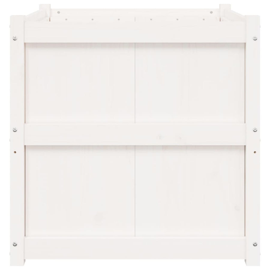 Plantenbak 70X70X70 Cm Massief Grenenhout Wit