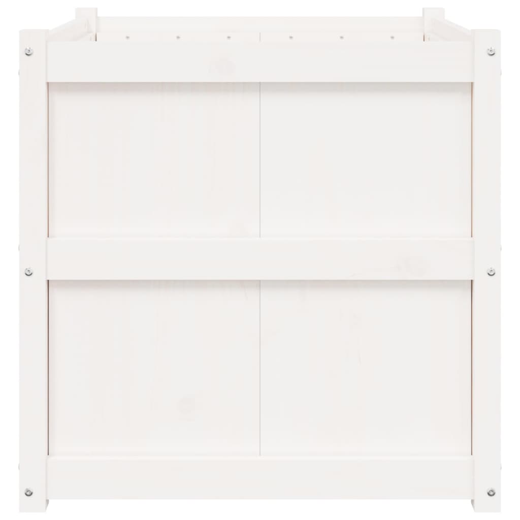 Plantenbak 70X70X70 Cm Massief Grenenhout Wit