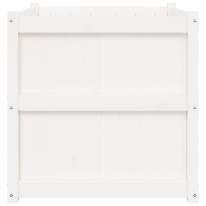 Plantenbak 70X70X70 Cm Massief Grenenhout Wit