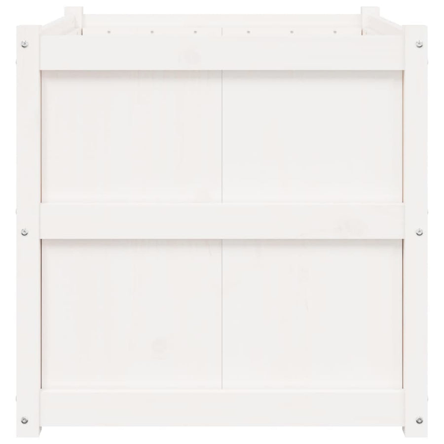 Plantenbak 70X70X70 Cm Massief Grenenhout Wit