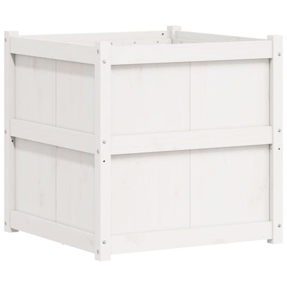 Plantenbak 70X70X70 Cm Massief Grenenhout Wit