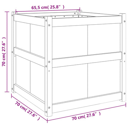 Plantenbak 70X70X70 Cm Massief Grenenhout Wit