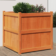 Planter 70x70x70 cm solid pine waxed brown
