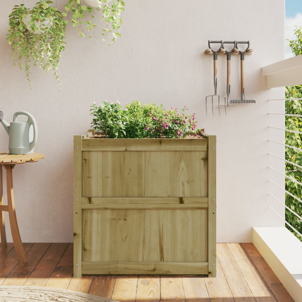 Plantenbak 70X70X70 Cm Geïmpregneerd Grenenhout Naturel geïmpregneerd