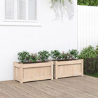 Plantenbak massief grenenhout 60x31x31 cm 2 stuks