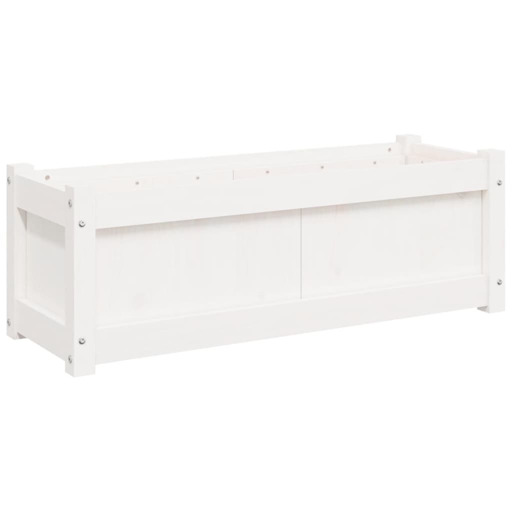 Plantenbak 90X3X3 Cm Massief Grenenhout 1 Wit
