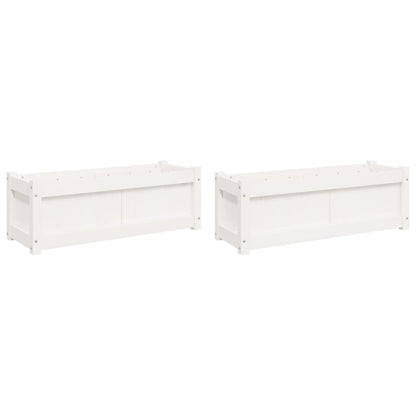 Plantenbakken Cm Massief Grenenhout 2 Wit