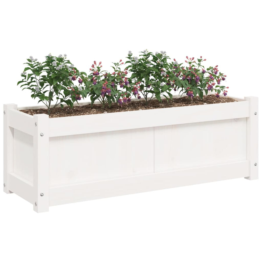 Plantenbakken Cm Massief Grenenhout 2 Wit