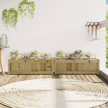 Plantenbakken Cm Geïmpregneerd Hout 2 Naturel geïmpregneerd