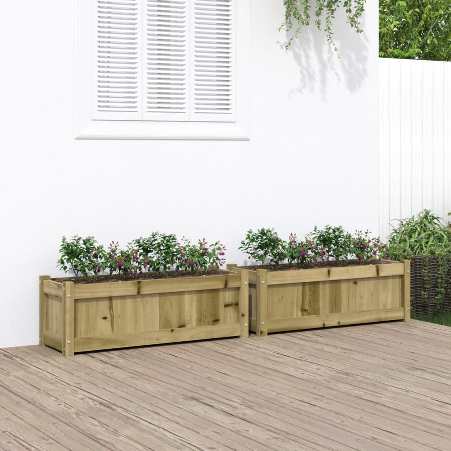 Plantenbakken Cm Geïmpregneerd Hout 2 Naturel geïmpregneerd