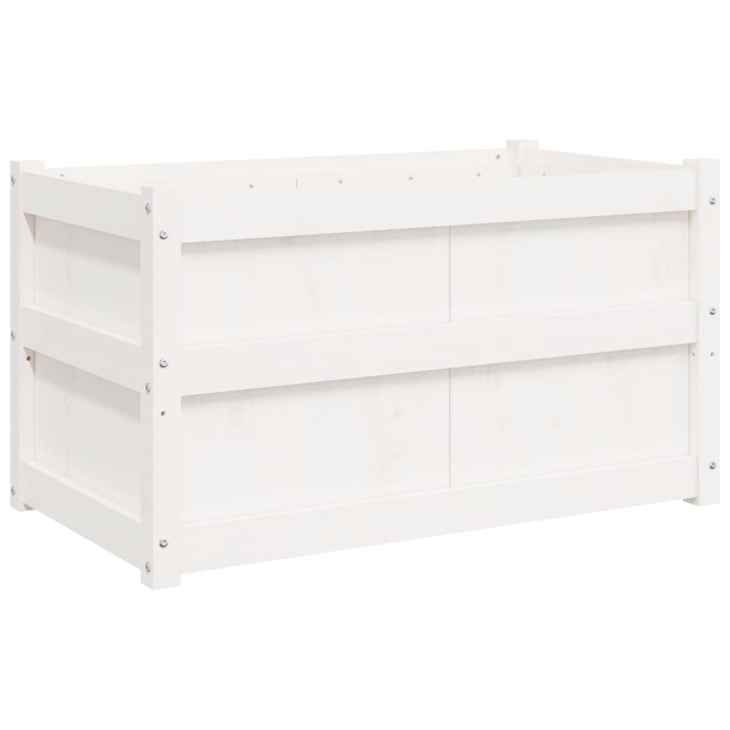 Plantenbak 90X50X50 Cm Massief Grenenhout 1 Wit