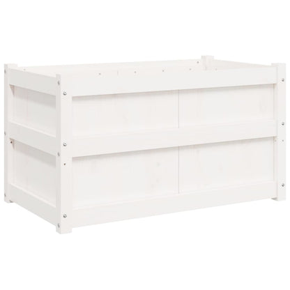 Plantenbak 90X50X50 Cm Massief Grenenhout 1 Wit