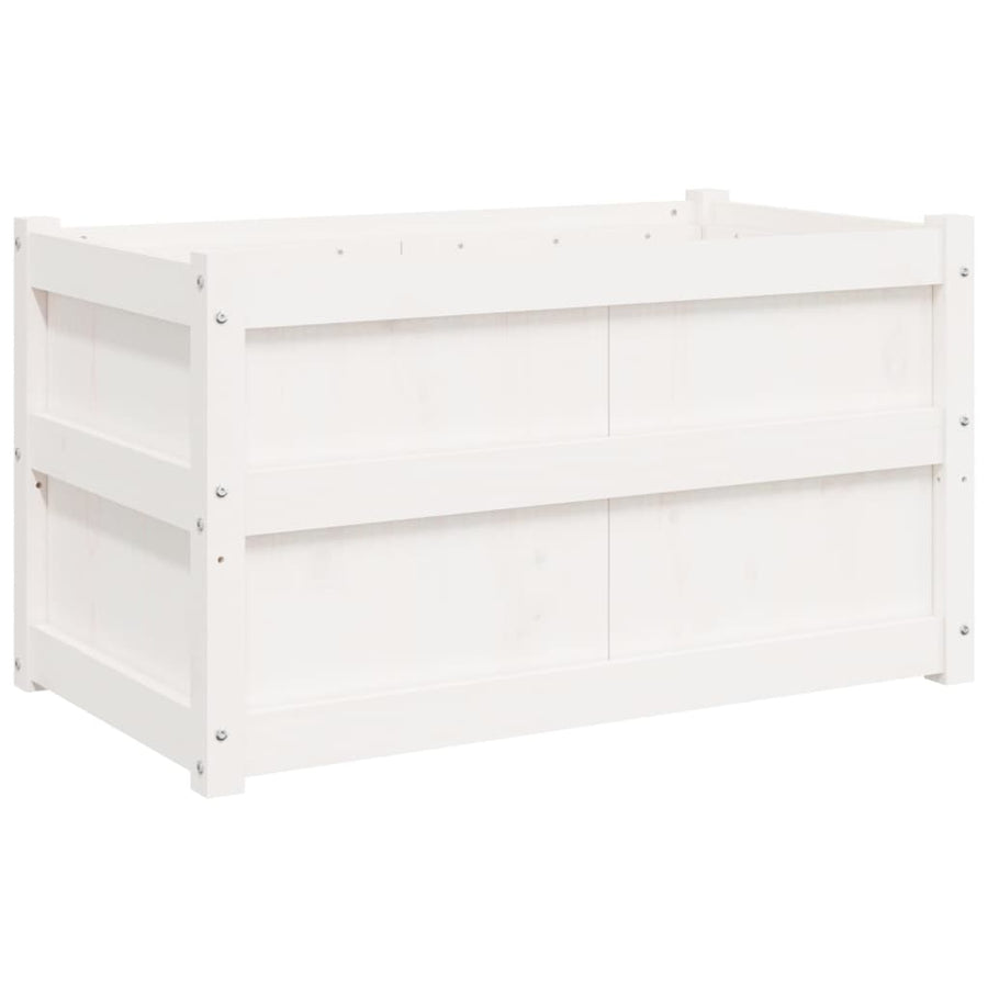 Plantenbak 90X50X50 Cm Massief Grenenhout 1 Wit