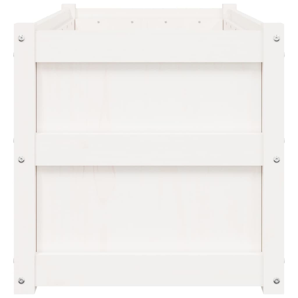 Plantenbak 90X50X50 Cm Massief Grenenhout 1 Wit