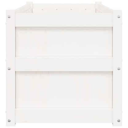 Plantenbak 90X50X50 Cm Massief Grenenhout 1 Wit