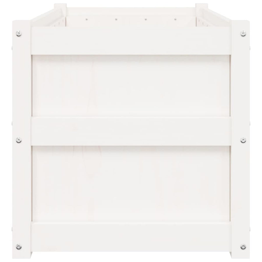Plantenbak 90X50X50 Cm Massief Grenenhout 1 Wit