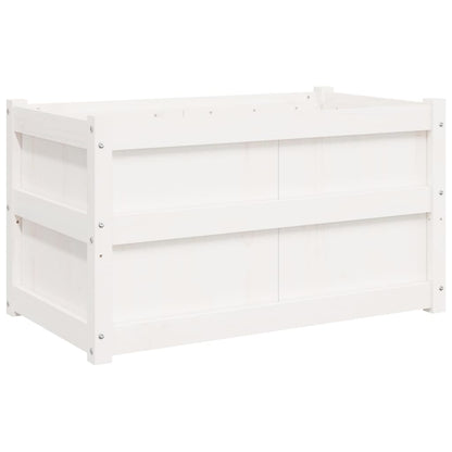 Plantenbak 90X50X50 Cm Massief Grenenhout 1 Wit