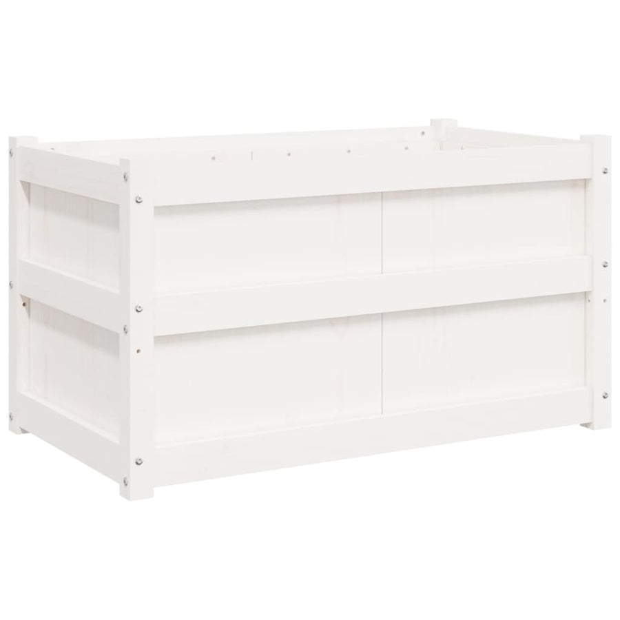 Plantenbak 90X50X50 Cm Massief Grenenhout 1 Wit