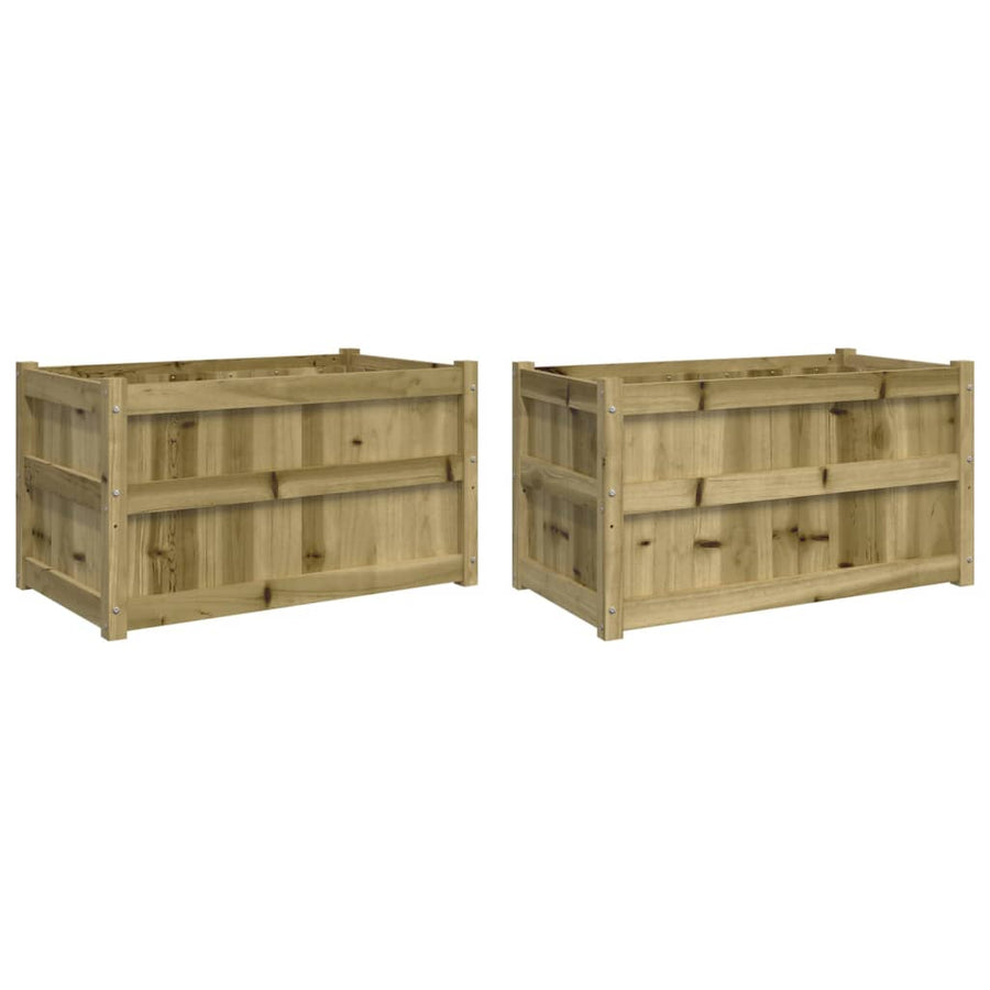Plantenbakken Cm Geïmpregneerd Hout 2 Naturel geïmpregneerd