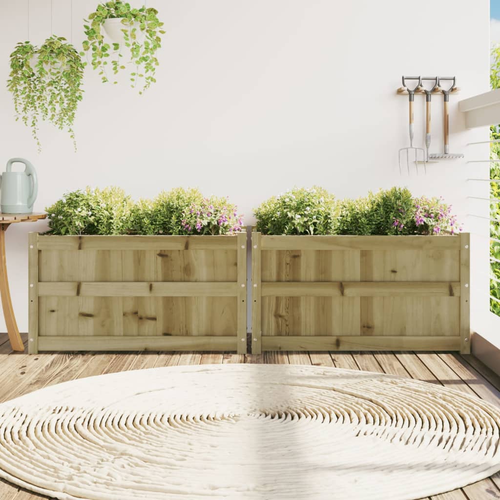 Plantenbakken Cm Geïmpregneerd Hout 2 Naturel geïmpregneerd