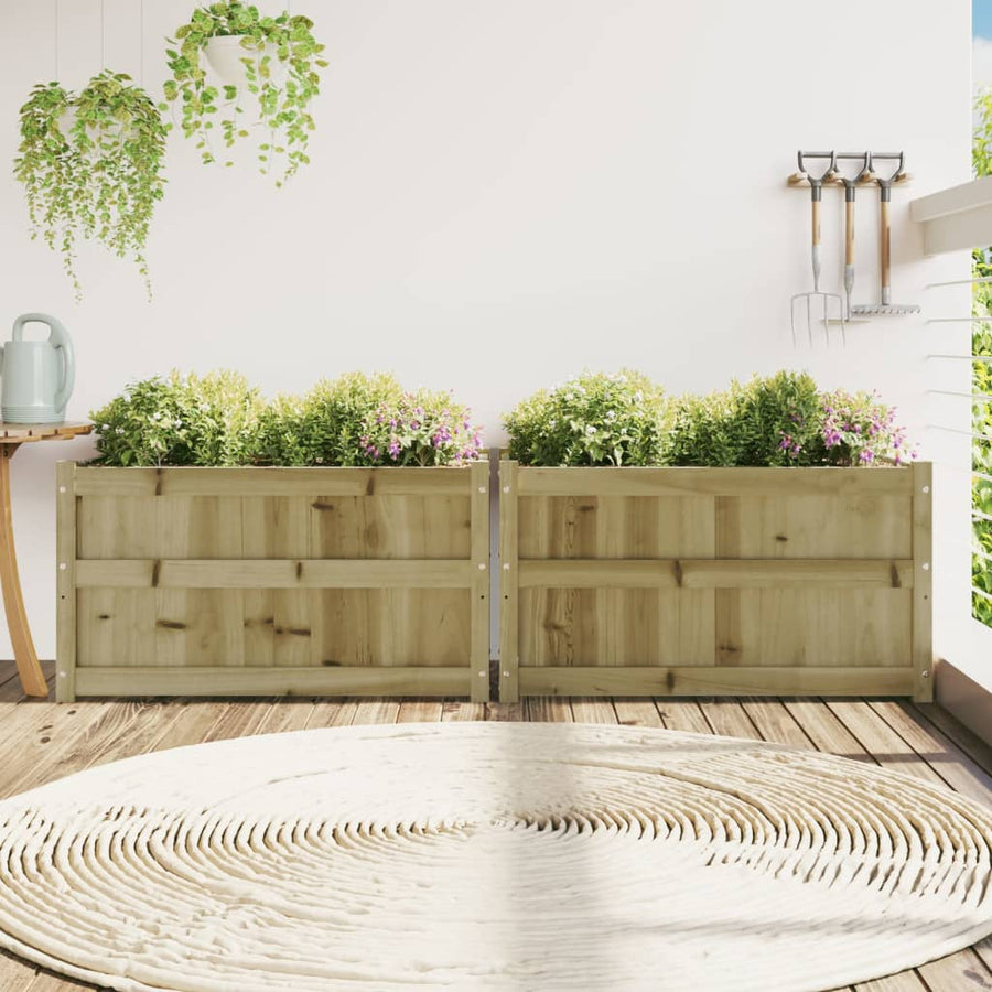 Plantenbakken Cm Geïmpregneerd Hout 2 Naturel geïmpregneerd