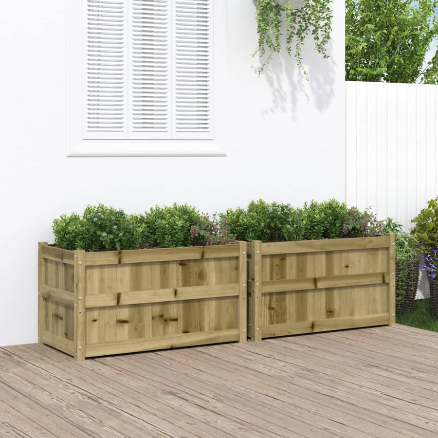 Plantenbakken Cm Geïmpregneerd Hout 2 Naturel geïmpregneerd