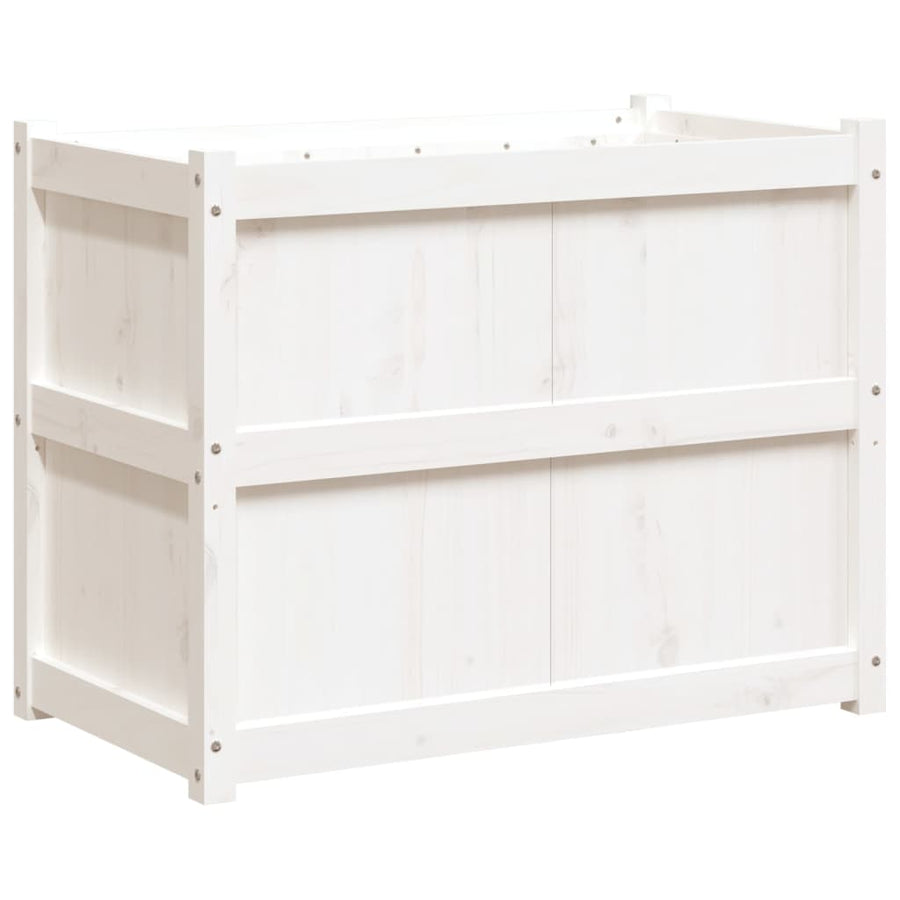Plantenbak 90X50X70 Cm Massief Grenenhout Wit Wit grenenhout