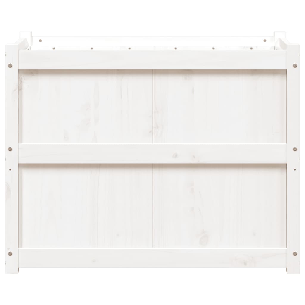 Plantenbak 90X50X70 Cm Massief Grenenhout Wit Wit grenenhout