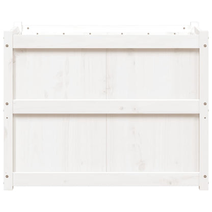 Plantenbak 90X50X70 Cm Massief Grenenhout Wit Wit grenenhout