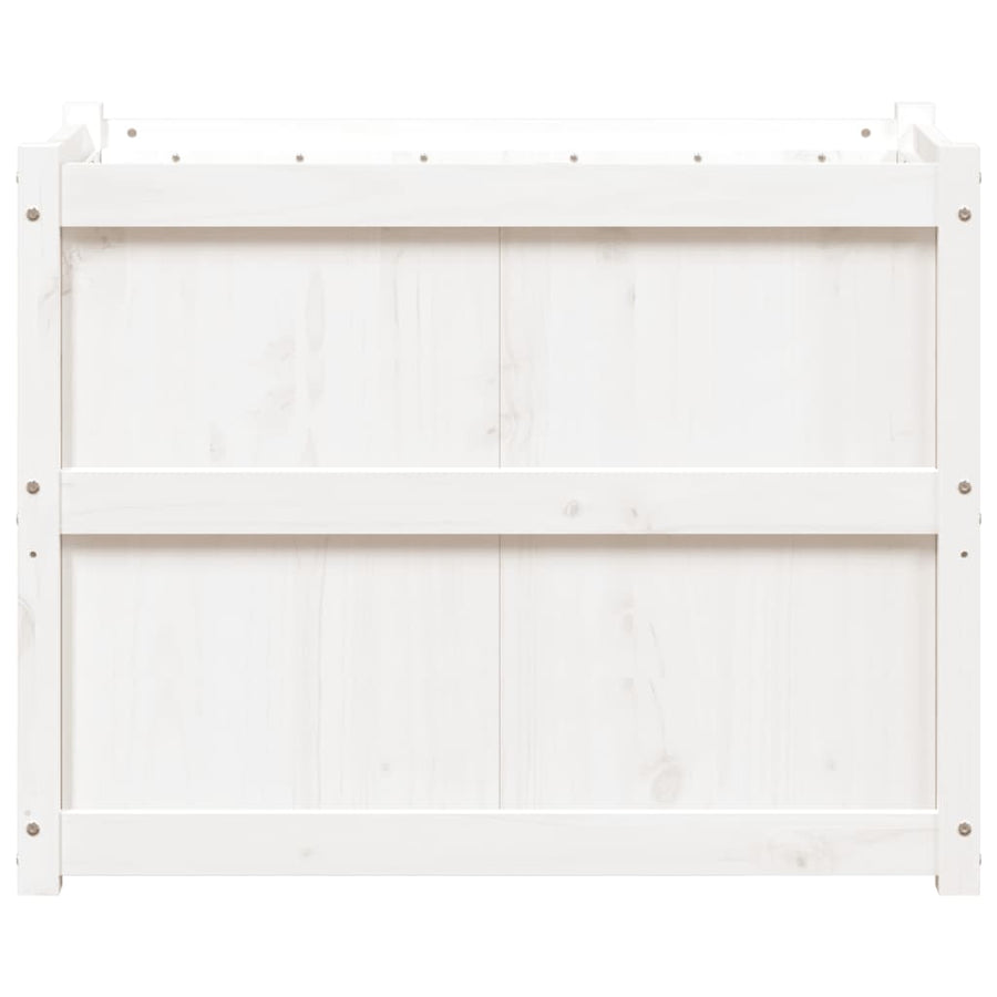 Plantenbak 90X50X70 Cm Massief Grenenhout Wit Wit grenenhout