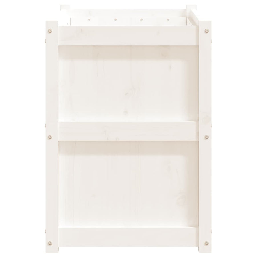 Plantenbak 90X50X70 Cm Massief Grenenhout Wit Wit grenenhout