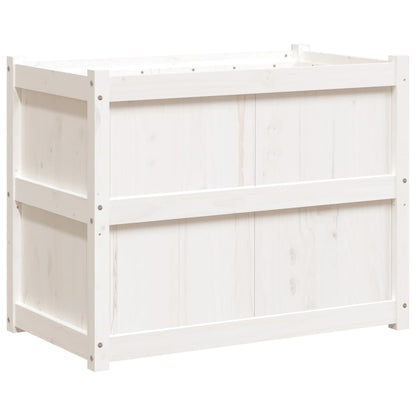 Plantenbak 90X50X70 Cm Massief Grenenhout Wit Wit grenenhout