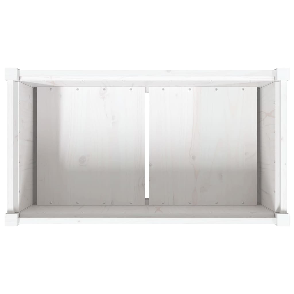 Plantenbak 90X50X70 Cm Massief Grenenhout Wit Wit grenenhout