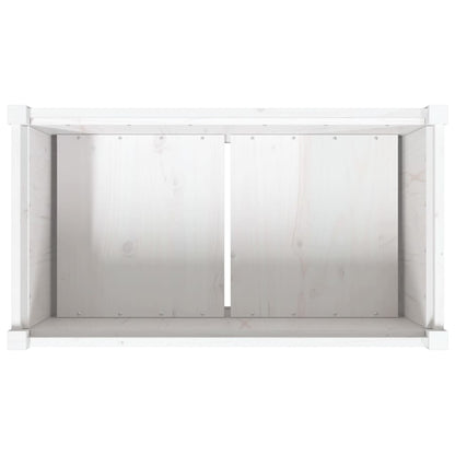 Plantenbak 90X50X70 Cm Massief Grenenhout Wit Wit grenenhout
