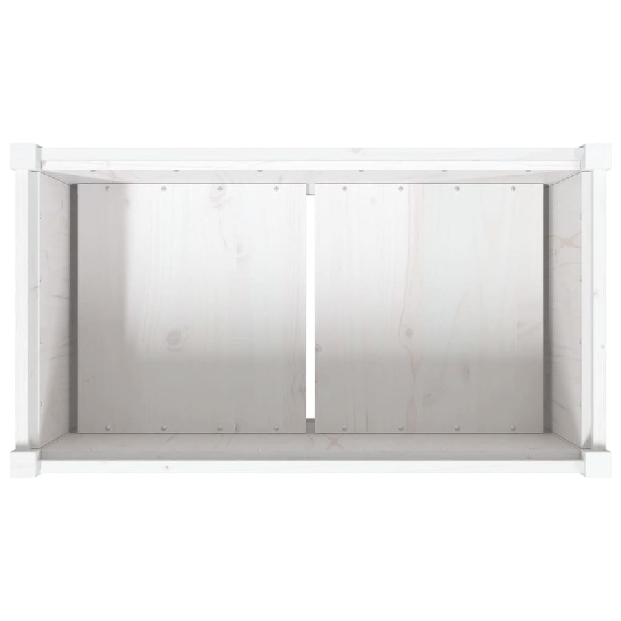 Plantenbak 90X50X70 Cm Massief Grenenhout Wit Wit grenenhout