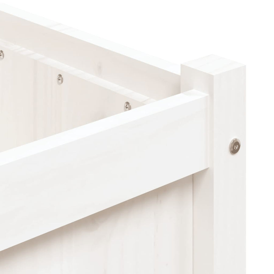 Plantenbak 90X50X70 Cm Massief Grenenhout Wit Wit grenenhout