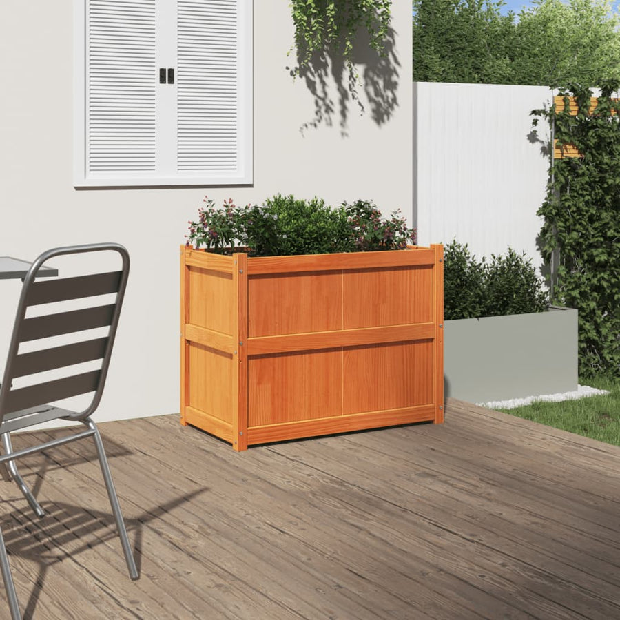 Plantenbak 90X50X70 Cm Massief Grenenhout Waxbruin