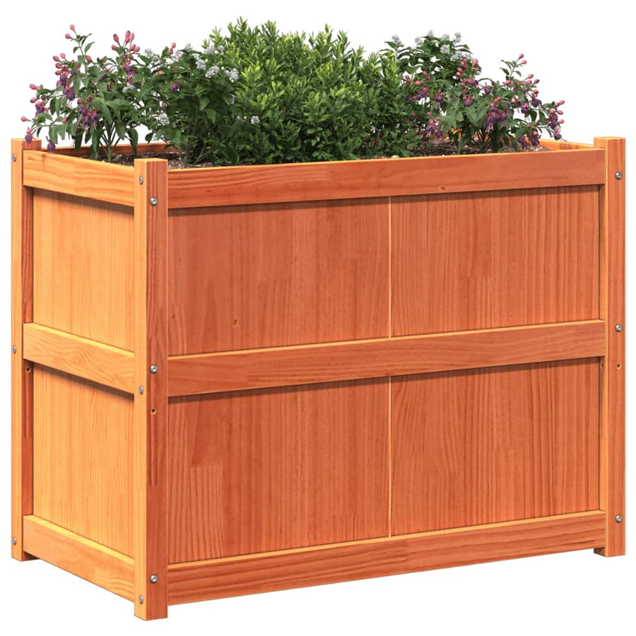Plantenbak 90X50X70 Cm Massief Grenenhout Waxbruin