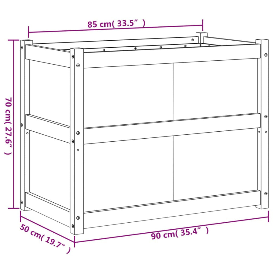 Plantenbak 90X50X70 Cm Massief Grenenhout Waxbruin