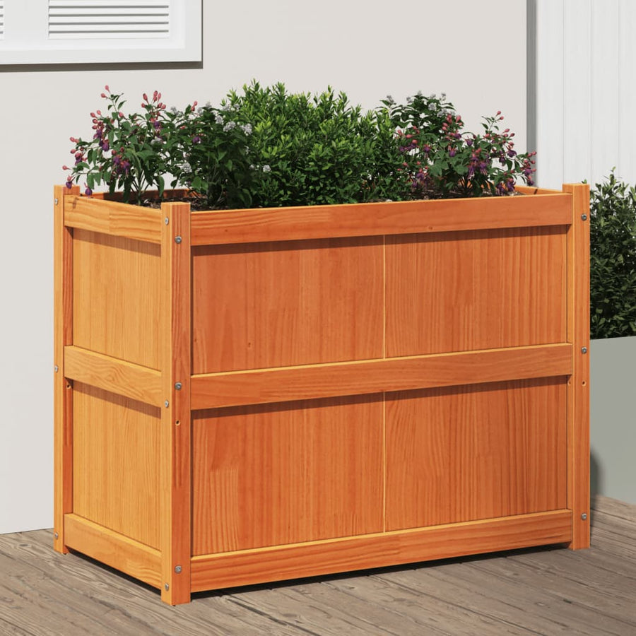 Plantenbak 90X50X70 Cm Massief Grenenhout Waxbruin