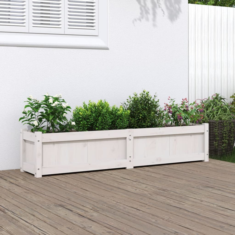 Plantenbak 50X3X3 Cm Massief Grenenhout Wit 1 Wit grenenhout