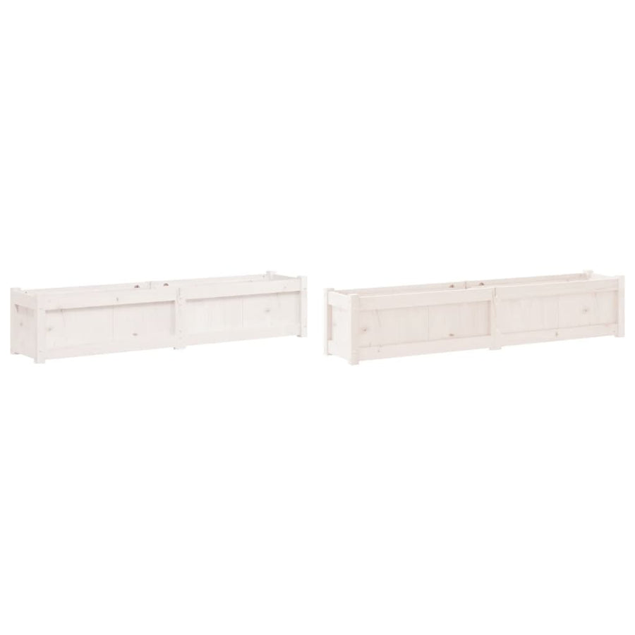 Plantenbakken Cm Massief Grenenhout Wit 2 Wit grenenhout