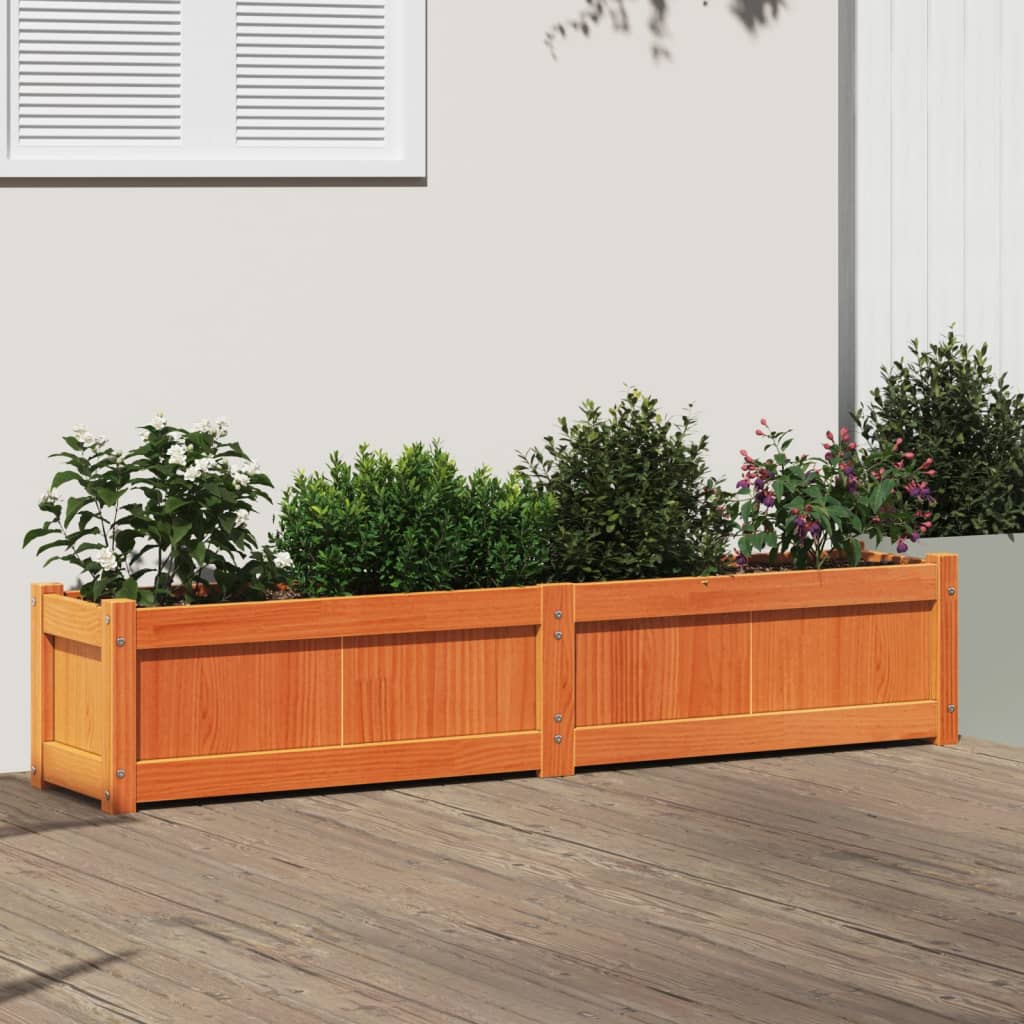 Plantenbak 150X31X31 Cm Massief Grenenhout Wasbruin 1