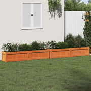 Plantenbak massief grenenhout 150x31x31 cm wasbruin 2 stuks